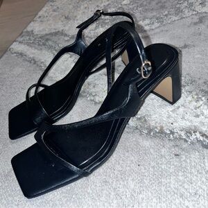 Zara Black Strappy Heels NWOT